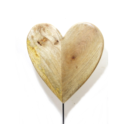 Serce z drewna mango na podstawie 60cm